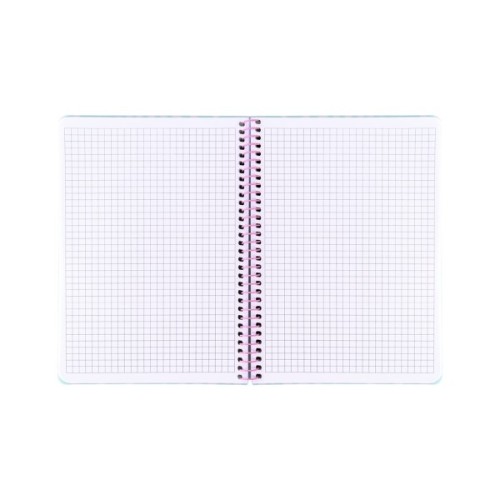 Блокнот Axent на спіралі А5 80 аркушів, клітинка, пластикова обкладинка, блакитний (8462-2-A)