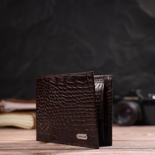 Портмоне Canpellini З натуральної шкіри Коричневе (21777)