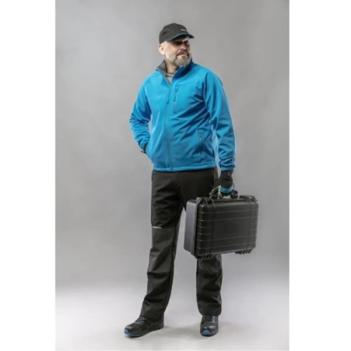 Куртка робоча Hoegert BIESE HT5K256-2XL SoftShell 96% поліестер/4% еластан синя, 2XL (56) (HT5K256-2XL)