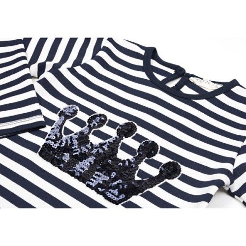 Плаття дитяче Breeze в полоску с короной (12309-128G-blue)