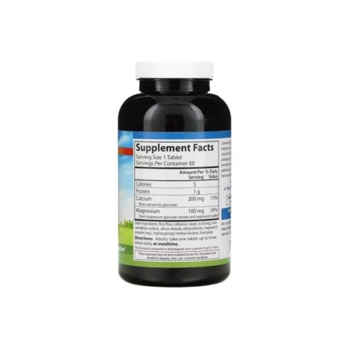 Мінерали Carlson Кальцій-Магній Хелатний, Chelated Cal-Mag, 60 таблеток (CL5470)