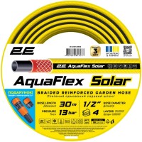 Шланг для поливу 2E AquaFlex Solar, 1/2", 30м, 4 шари, 13бар, -10…+60°C, зрошувач, конектор, адаптер 2в1 (2E-GHE12SR30)