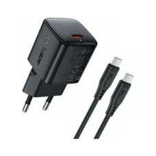 Зарядний пристрій Acefast USB-C PD20W GaN + cable USB-C to USB-C black (6974316286509) Зарядний пристрій Acefast USB-C PD20W GaN + cable USB-C to USB-C black (6974316286509)