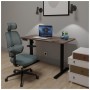 Комплект офісних меблів Mealux PowerDesk Lite Walnut+Leo Air Plus Grey Blue (EVO-201 Lite Walnut/B +Y-546 KBGL)