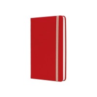 Книга записна Optima А5 SQUARE, тверда обкладинка, гумка, білий блок клітинка, червоний (O27100-03)