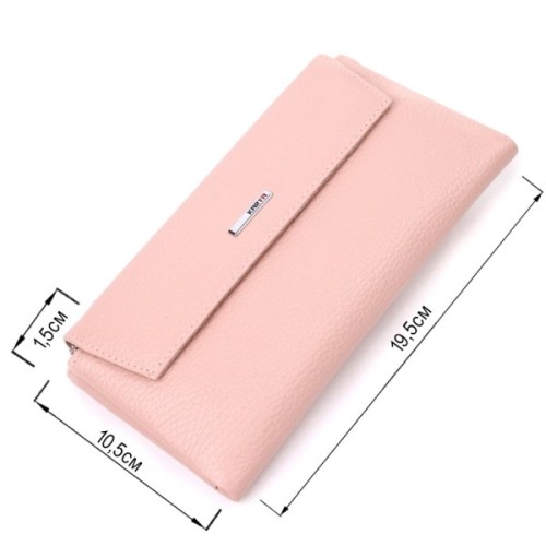 Гаманець Karya З натуральної шкіри Рожевий (21358)