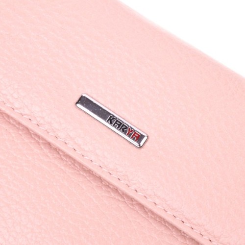 Гаманець Karya З натуральної шкіри Рожевий (21358)