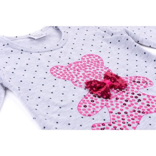 Набір дитячого одягу Breeze з ведмедиком з паєток (9584-110G-gray)