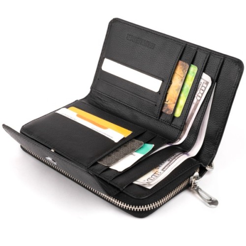 Гаманець ST Leather Зі шкіри Чорний (19339)