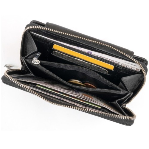 Гаманець ST Leather Зі шкіри Чорний (19339)