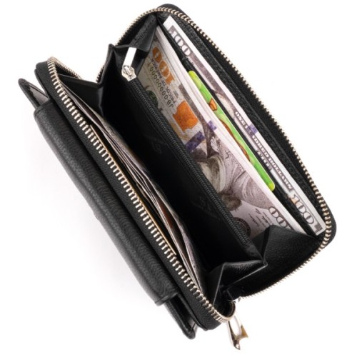 Гаманець ST Leather Зі шкіри Чорний (19339)