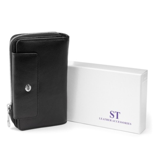 Гаманець ST Leather Зі шкіри Чорний (19339)