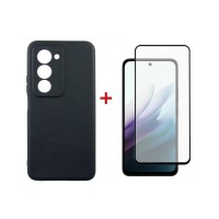 Чохол до мобільного телефона Dengos Carbon Kit for Xiaomi Redmi 15 4G case + glass Black (DG-KM-163)