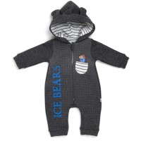 Боді дитяче Tongs на блискавці (4861-80G-gray)