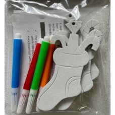 Ялинкова іграшка Chomik Комплект прикрас для розфарбовування 3 шт 10см та флома (5900779878952_3)