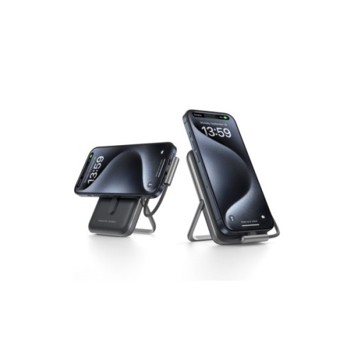 Батарея універсальна Choetech Magnetic Wireless 10000mAh 20W, PD, Qi-15W, USB-C In/Out, build-in cabel, Black (B735-CCBK)