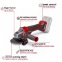Шліфувальна машина Einhell Professional, TP-AG 18/125 CE Q Li-Solo, 18V, 4Ah, 125мм, 3000–10500об/хв, ЗП, 1.69кг (4431155K)