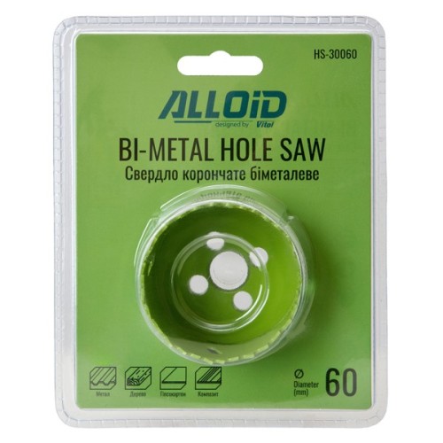 Коронка Alloid біметалева, 60мм (HS-30060)