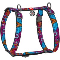 Шлея для собак WAUDOG Nylon з QR паспортом анатомічна H-подібна "Літо" L (5575)