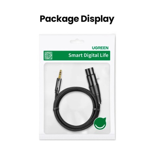 Кабель мультимедійний 3.5mm M to XLR F 2.0m AV182 black Ugreen (20244)