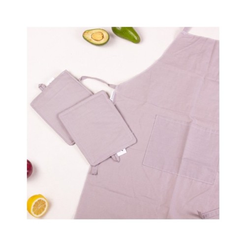 Фартух MirSon Набір 16-5703 Light Gray бязь дві прихватки + дві рукавички-прихватки + фартух (2200006752592)