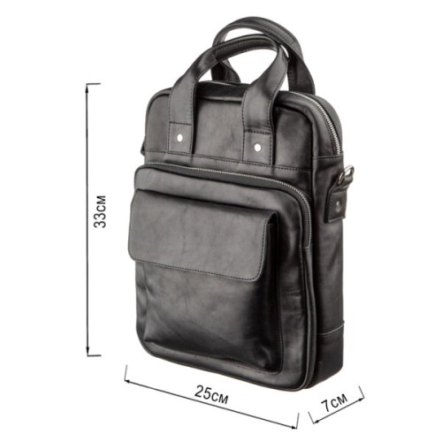 Сумка Shvigel Під А4 у гладкій шкірі Чорна (11165)