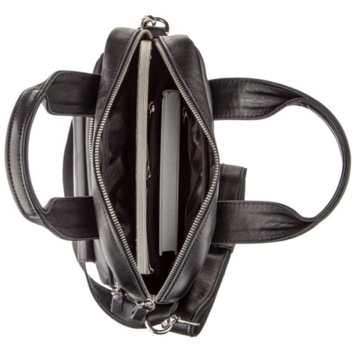 Сумка Shvigel Під А4 у гладкій шкірі Чорна (11165)