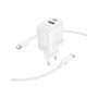 Зарядний пристрій BOROFONE BN27 Fuente 1xUSB-C PD20W + 1xUSB QC3.0 + cable USB-C to USB-C White (6941991120282)