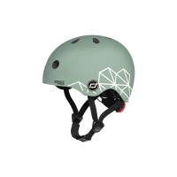 Шолом Scoot&Ride 45-51см , зелений, з ліхтариком (SR-181206-GREENLINES)