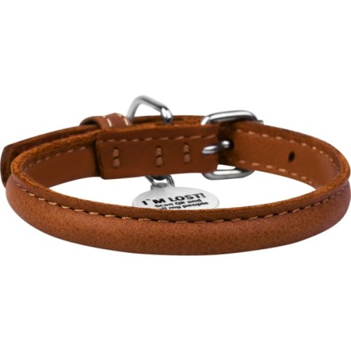 Нашийник для тварин WAUDOG Soft з QR паспортом круглий Д 10 мм Д 33-41 см коричневий (00396)