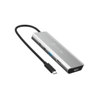 Концентратор J5create USB-C 7-in-1 USB 3.2 + USB-C PD + HDMI 4K + DisplayPort + SD/TF gray (JCD401-N)