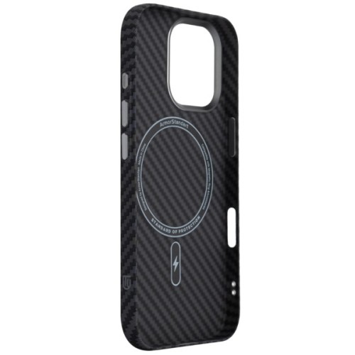Чохол до мобільного телефона Armorstandart LikeCarbon2 MagCase Apple iPhone 17 Carbon Black (ARM86257)