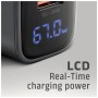 Зарядний пристрій AXAGON 1xUSB-C PD67W + 1xUSB QC4+ PPS display gray (ACU-PQ67D)