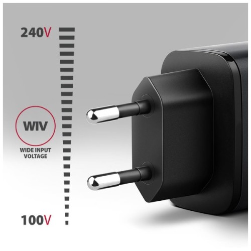 Зарядний пристрій AXAGON 1xUSB-C PD67W + 1xUSB QC4+ PPS display gray (ACU-PQ67D)