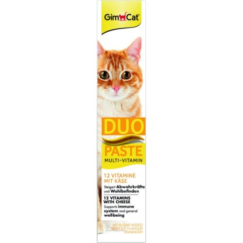 Паста для тварин GimCat DUO PASTE Multi-vitamin 12 vitamins with cheese 12 вітамінів та сир 50 г (4002064421841)