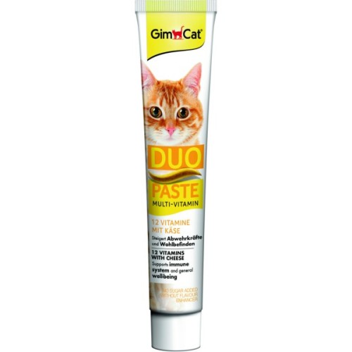 Паста для тварин GimCat DUO PASTE Multi-vitamin 12 vitamins with cheese 12 вітамінів та сир 50 г (4002064421841)