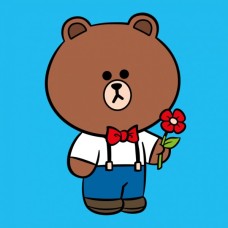 Картина по номерам Santi Лайн Френдс Браун з квіткою 25*25см полотно кольорове (955020)