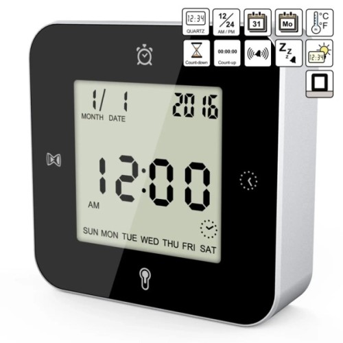 Настільний годинник Technoline WT344 Black/Silver (DAS301304)