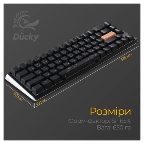 Клавіатура Ducky One 3 SF Cherry MX Red RGB UA USB Black (DKON2167ST-RUAPXCLAWSC1)