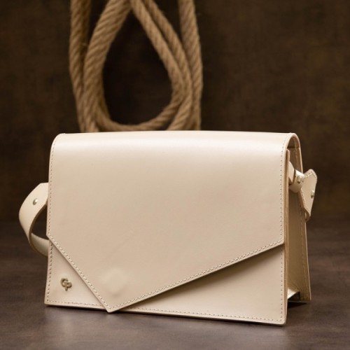 Сумка Grande Pelle З натуральної шкіри Бежева (11568)