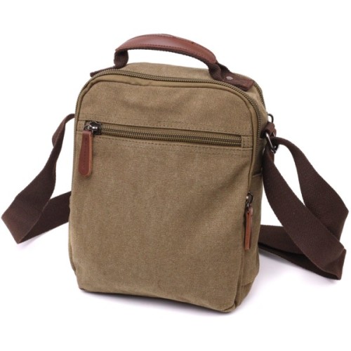 Сумка Vintage На плече з текстилю Оливкова (22228)