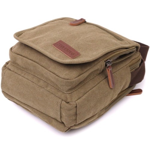 Сумка Vintage На плече з текстилю Оливкова (22228)