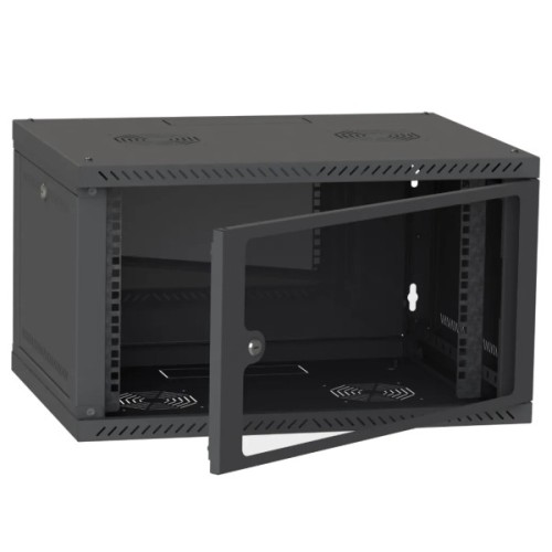 Шафа настінна Ipcom 4U, 600*350, RAL9005 (СН-4U-060х035-ДС-9005)