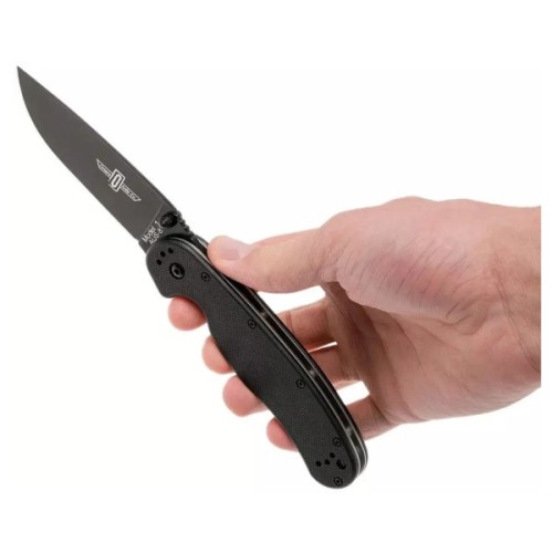 Ніж Ontario Knife RAT I AUS-8 Black, Black Blade (ON8846)