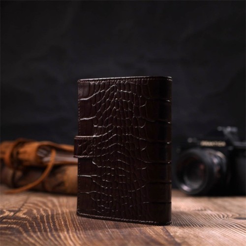 Портмоне Bond Accessories З натуральної шкіри Коричневе (22058)