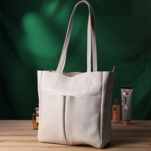 Сумка Shvigel Шопер з натуральної шкіри Бежева (22843)