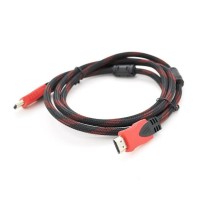 Кабель мультимедійний HDMI M to HDMI M 1.5m V1.4 black/red Merlion (YT-HDMI(M)/(M)NY/RD-1.5m)