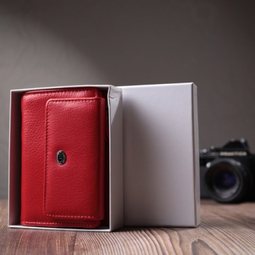 Гаманець ST Leather З натуральної шкіри Червоний (22739)