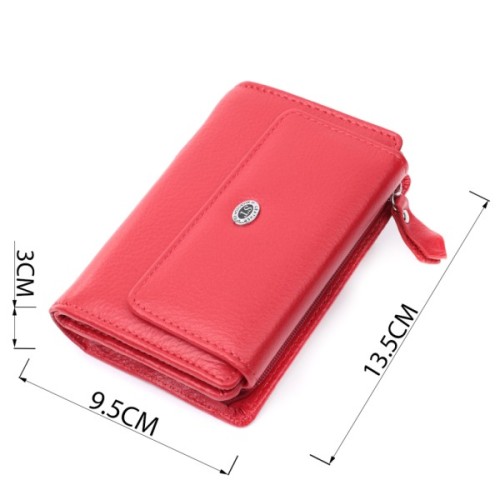 Гаманець ST Leather З натуральної шкіри Червоний (22739)