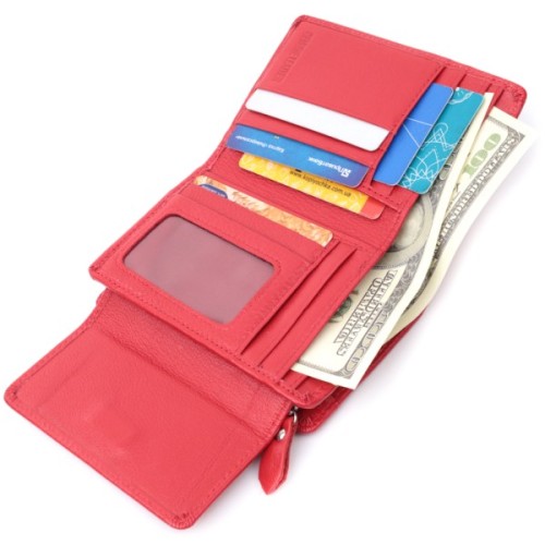 Гаманець ST Leather З натуральної шкіри Червоний (22739)